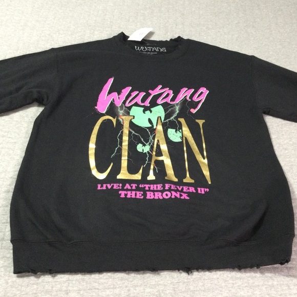 Wu-Tang Clan Black Distressed Crew Neck Sweatshirt Size M - Picture 1 of 7